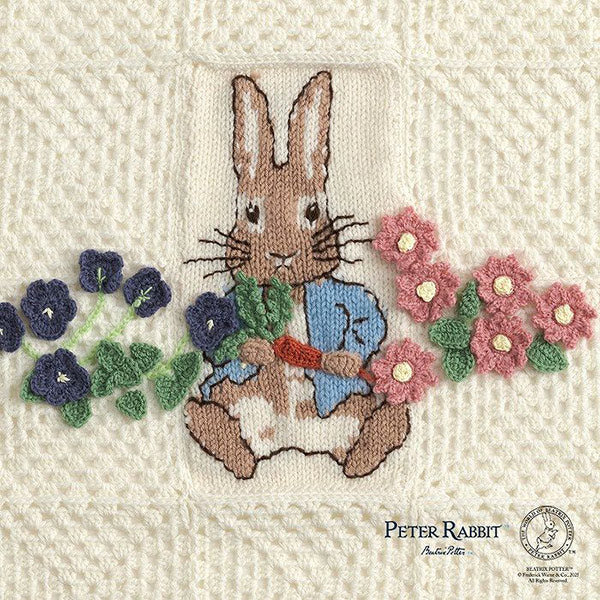 ブランケット<ピーターラビット(TM)&フラワー>(編み物 材料セット)