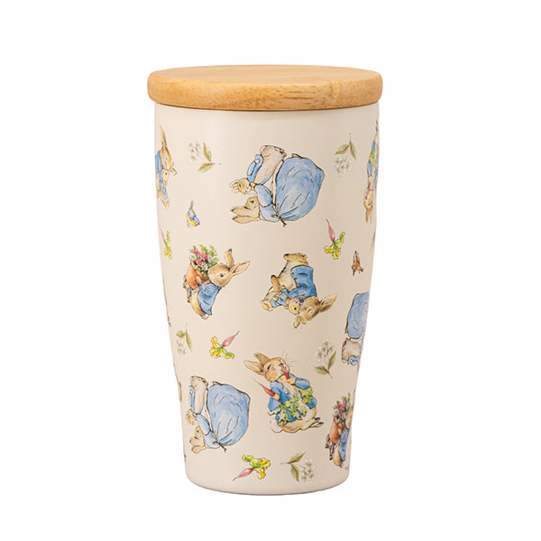 木蓋付ステンレスタンブラー (総柄)