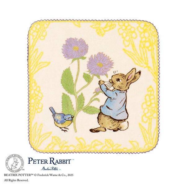 タオルハンカチ (お花と小鳥)