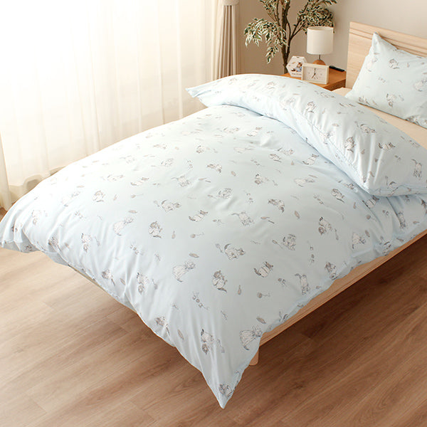 【WEB別注】巾着付き 2点セット洗いざらし(ミャオマーチ/サックス)