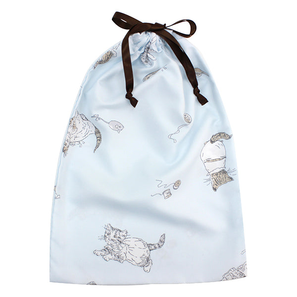 【WEB別注】巾着付き 2点セット洗いざらし(ミャオマーチ/サックス)