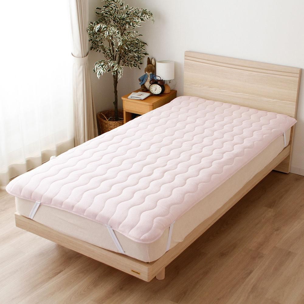 綿フラノ 敷パッドS(ロンドン/ ピンク)