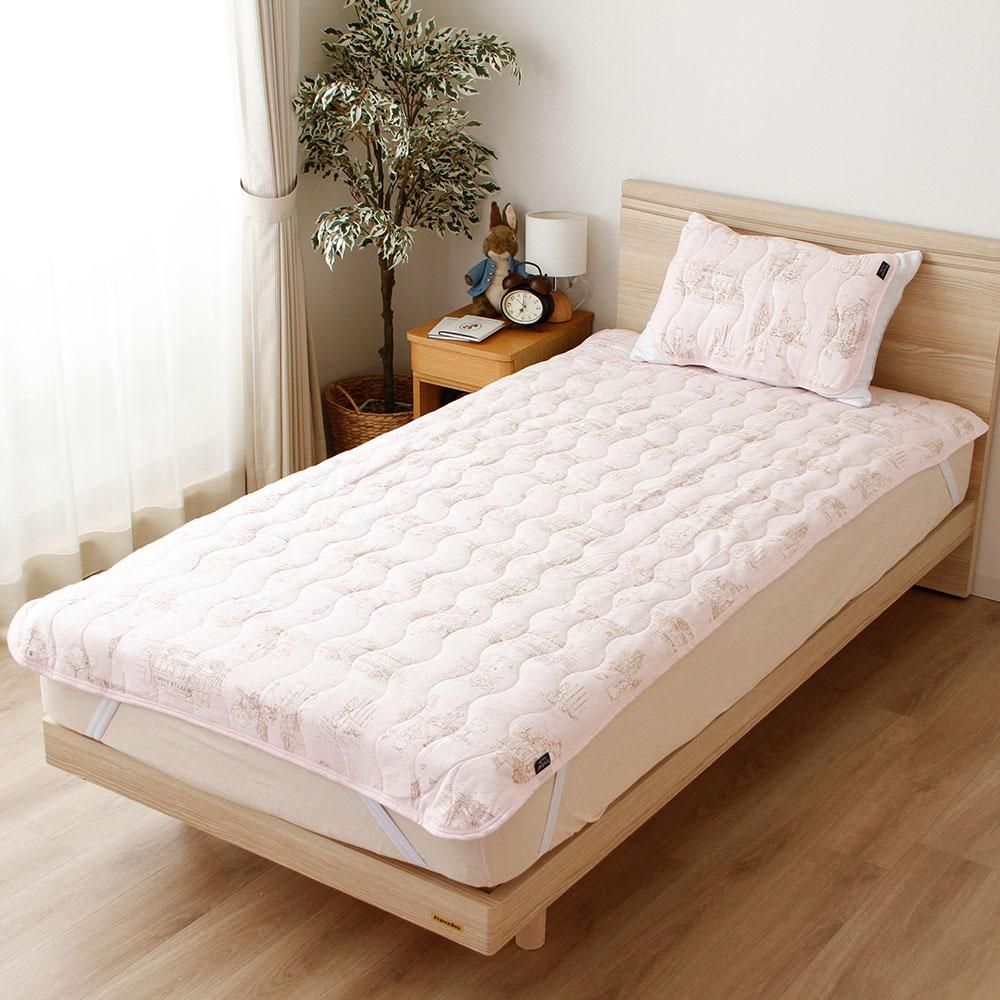 綿フラノ 敷パッドS(ロンドン/ ピンク)