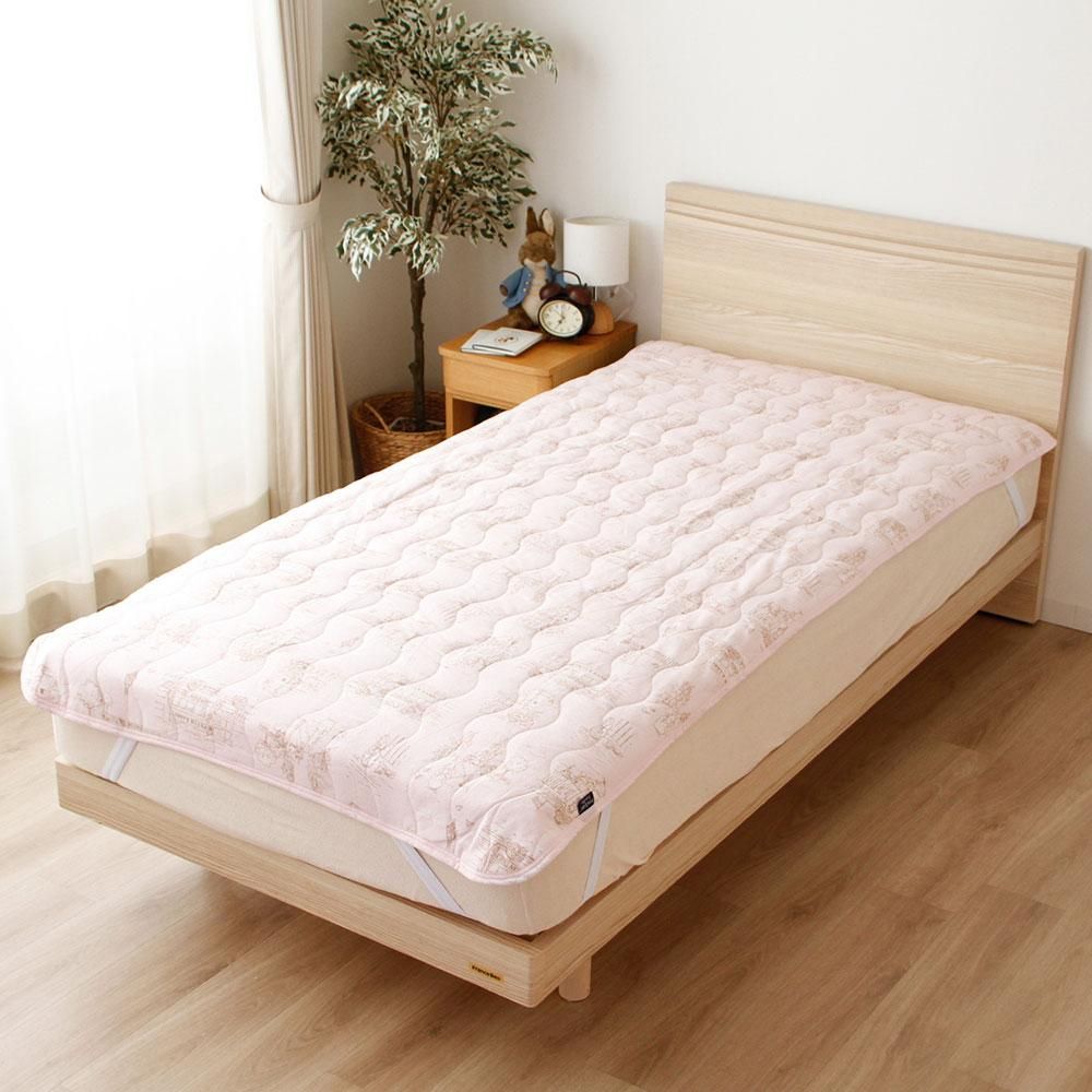 綿フラノ 敷パッドS(ロンドン/ ピンク)