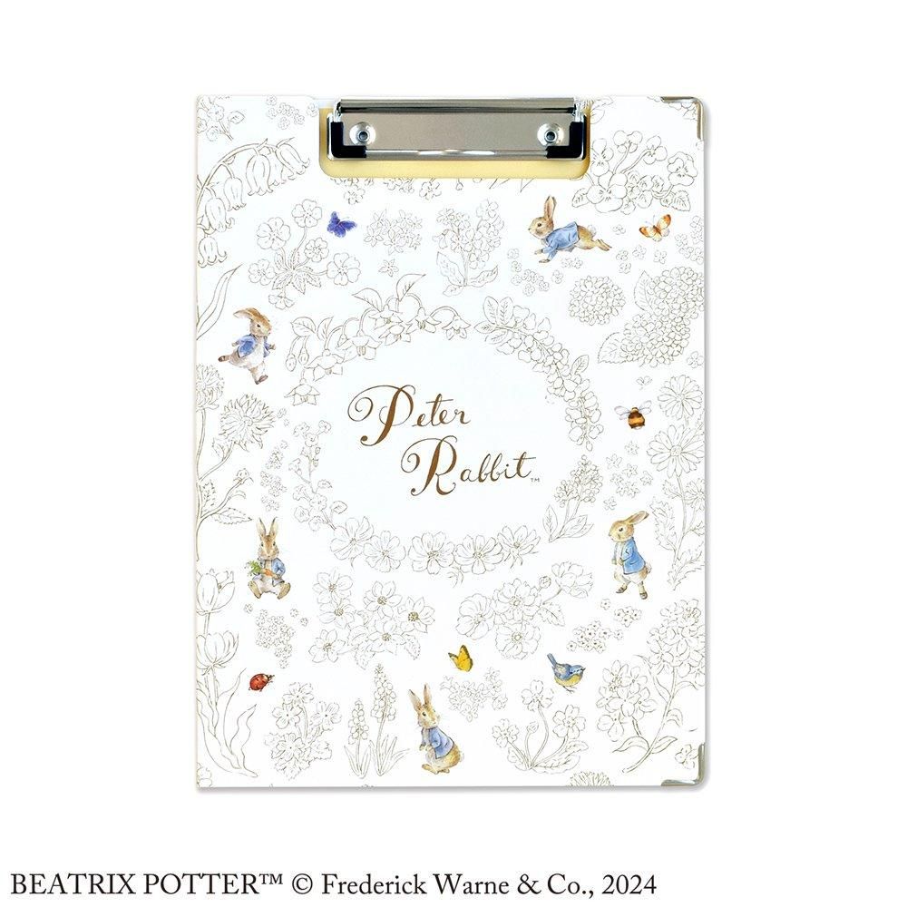 クリップボード (Simple Flower ホワイト/ベージュ)