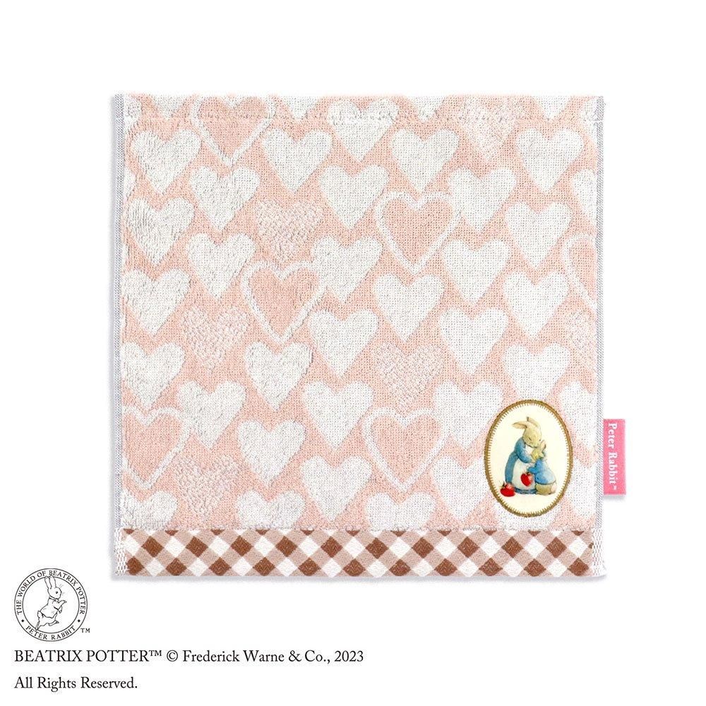 タオルハンカチ (ハート/ピンク)