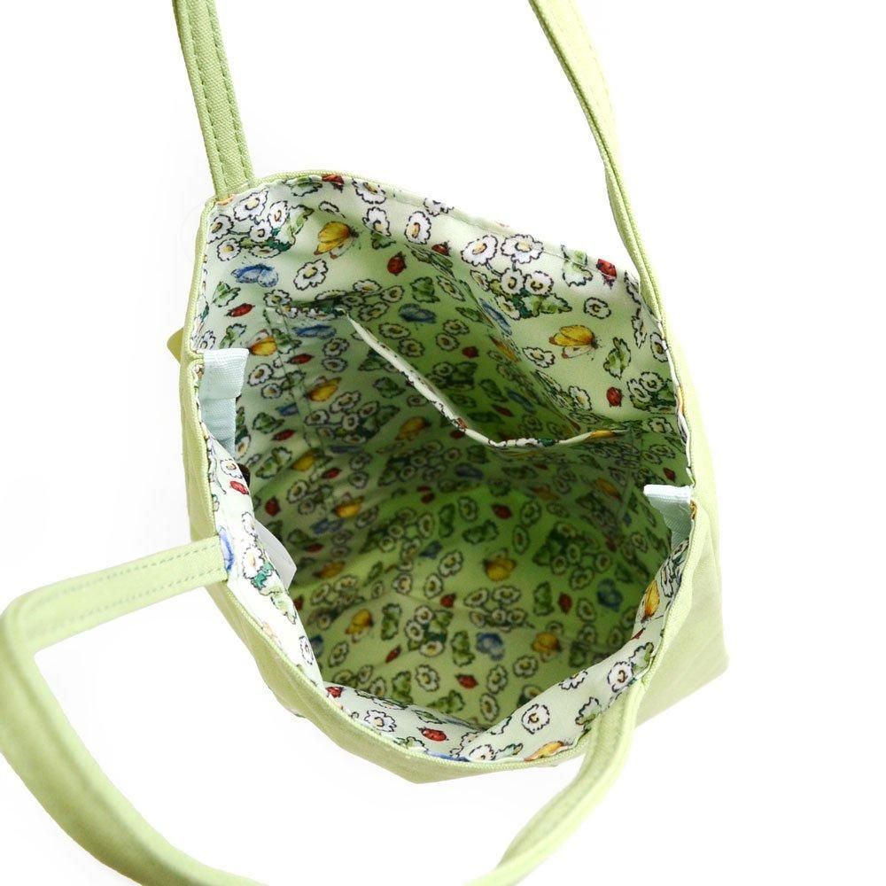 ミニトートバッグ (シンプルフラワー/グリーン)