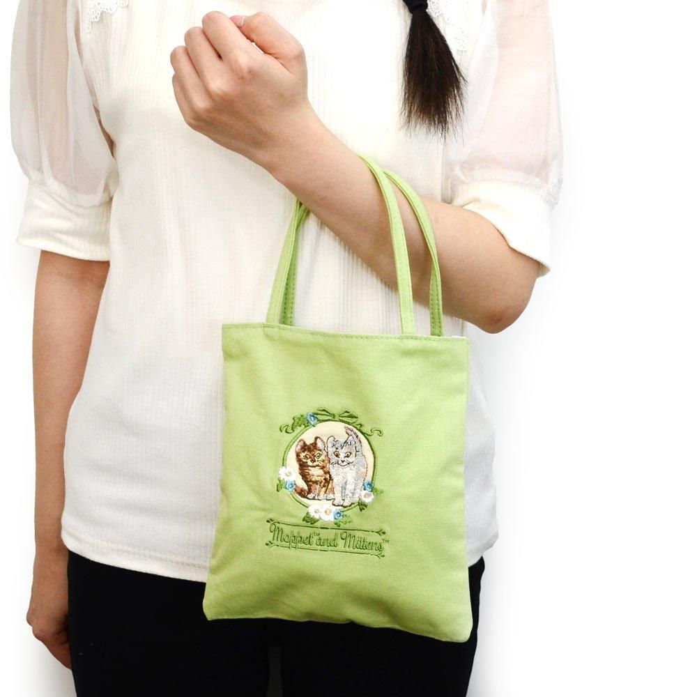 ミニトートバッグ (シンプルフラワー/グリーン)