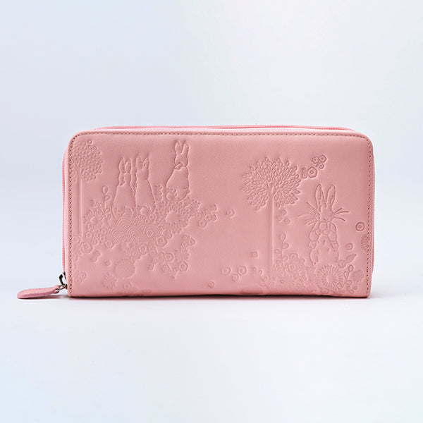 スマホが入る本牛革多機能財布（ピンク）