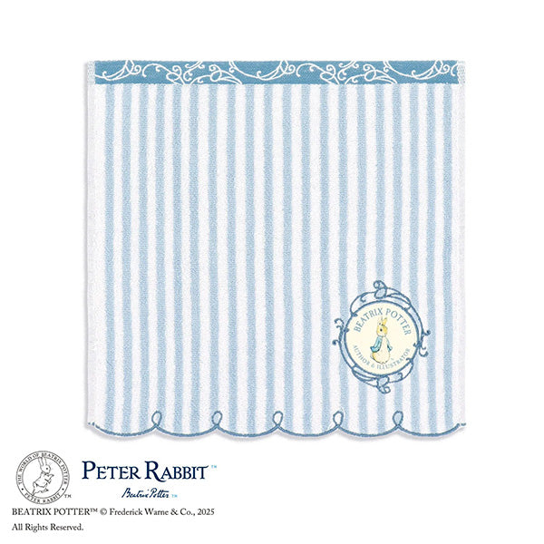 アンティーク タオルハンカチ ブルー