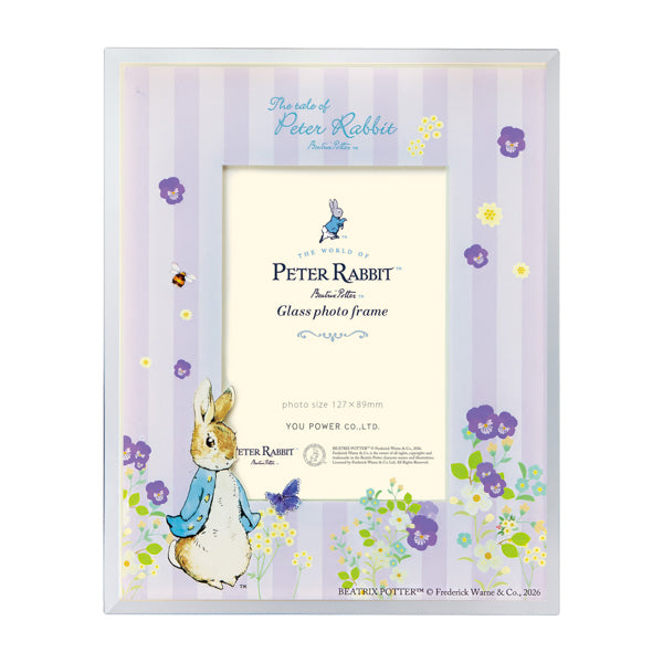 ガラスフォトフレーム ピーターとフラワー (パープル)