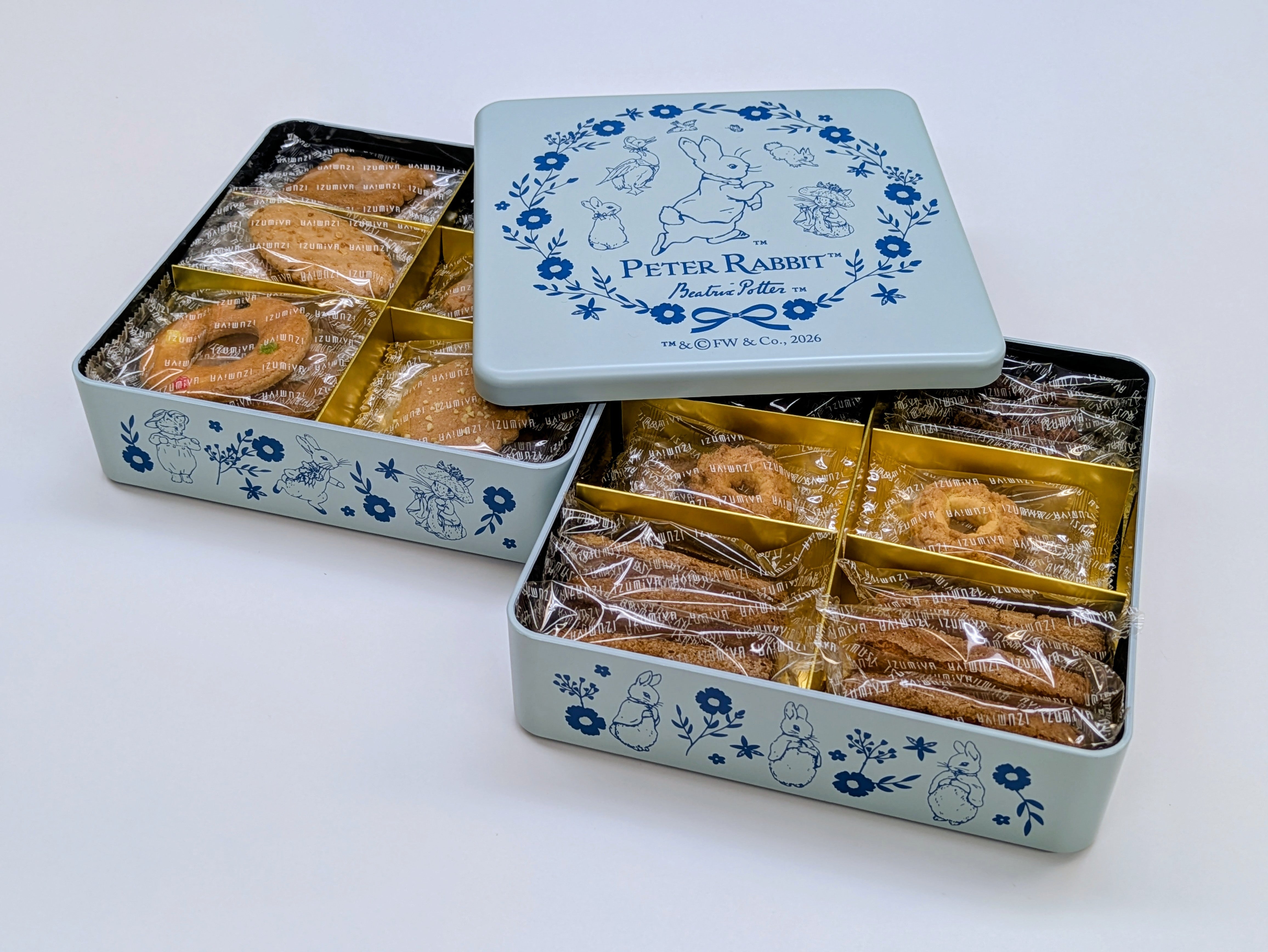 重箱クッキーセット（二段重、無地化粧箱入り）