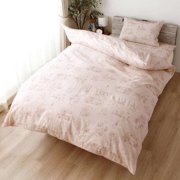 綿100% 掛けふとんカバー シングルロング（ロンドン/ ピンク）