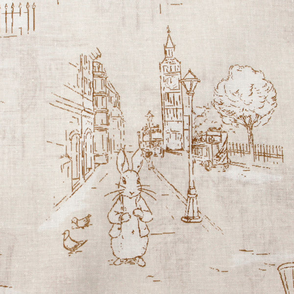 綿100% 掛けふとんカバー シングルロング（ロンドン/ ベージュ）