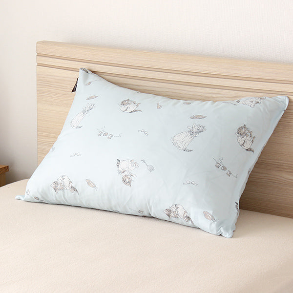 【WEB別注】巾着付き 2点セット洗いざらし(ミャオマーチ/サックス）