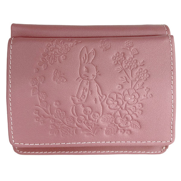 本革コンパクト財布（ピンク）