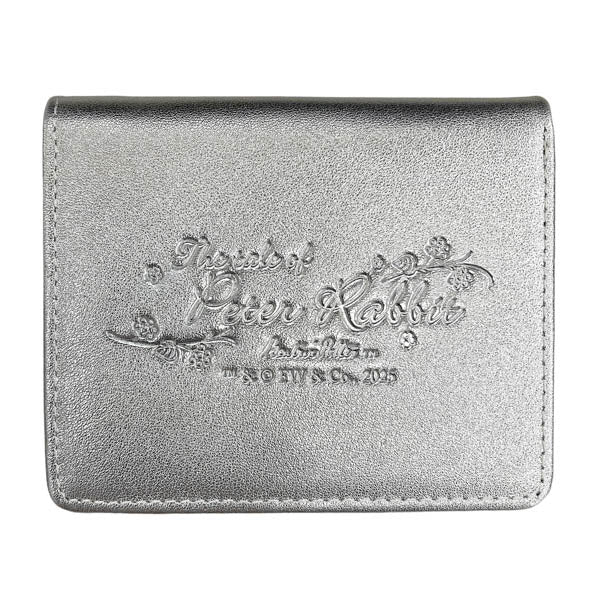 本革コンパクト財布（シルバー）