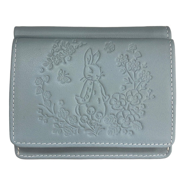 本革コンパクト財布（ブルーグレー）