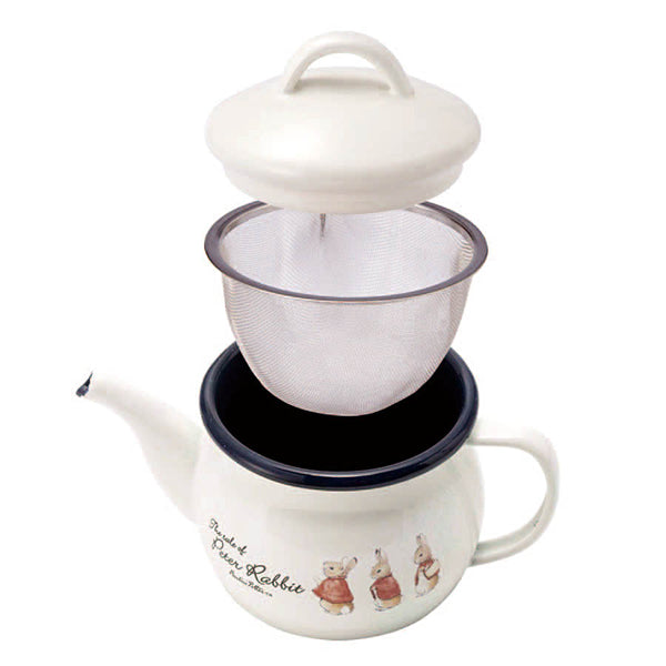 ホーローティーポット(茶こし付)