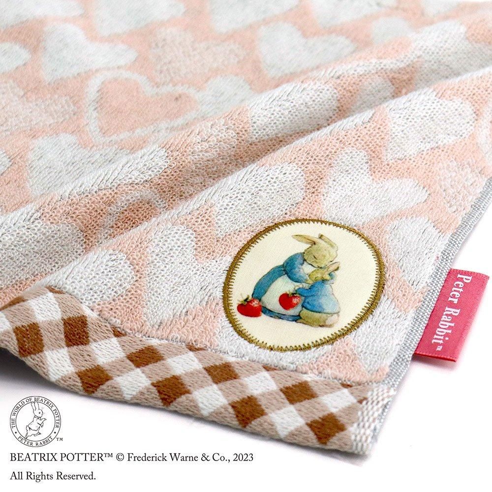 タオルハンカチ （ハート/ピンク)